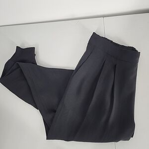 Eileen Fisher Size PP 100% Silk Georgette Black Pull On Petite Joggers Pants